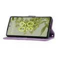 thumbnail image 3 of Nalacover Wallet Case for Google Pixel 6A, Embossed Pattern PU Leather Card Slots Holder Wrist Strap Handbag Kickstand Flip Folio Cover with Shoulder Strap Crossbody Magnetic Clasp Case,Lightpurple, 3 of 9