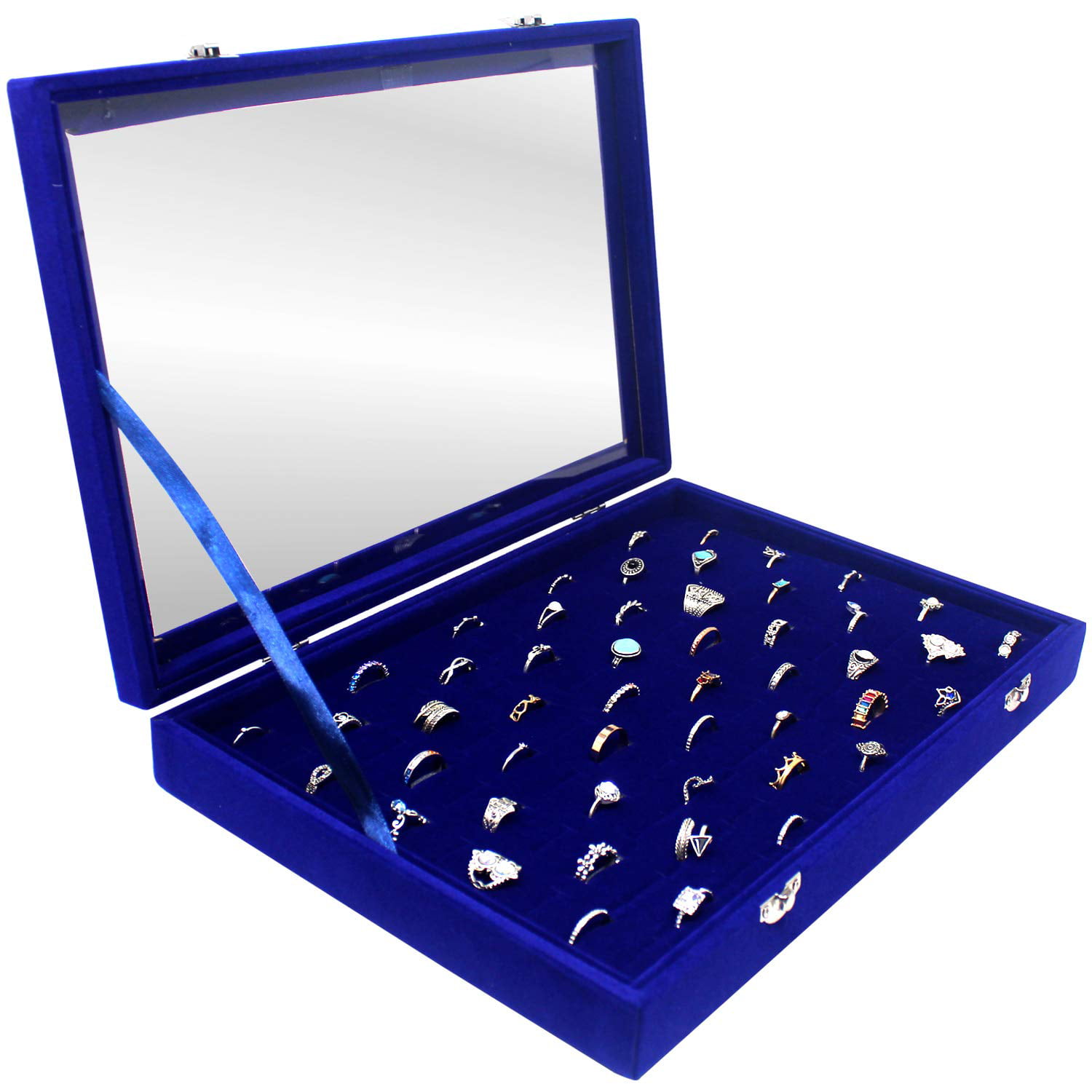 Purple One Tier Rectangle Jewelry Display Storage Case Box Locker