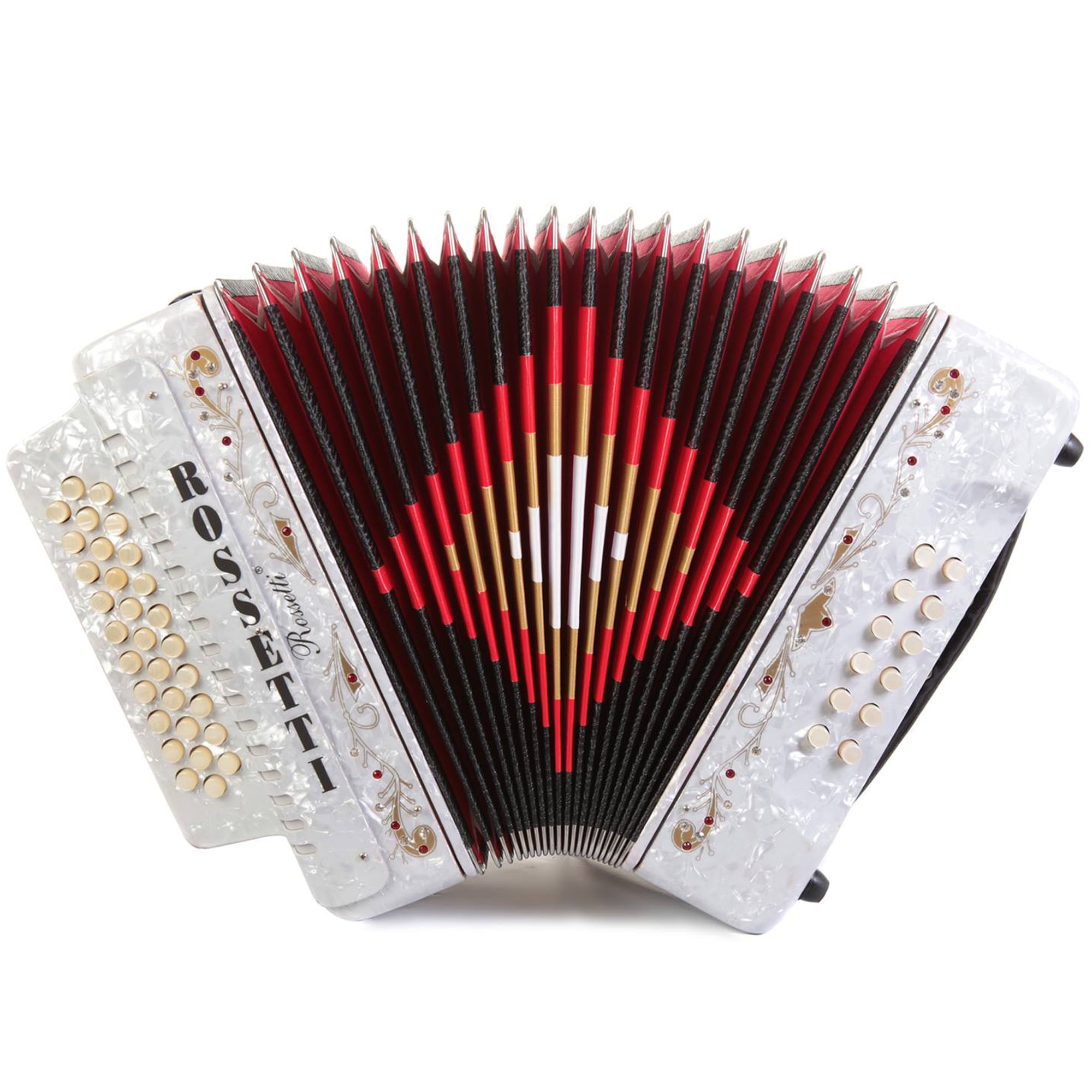 Rossetti 31 Button Accordion 12 Bass GCF, White