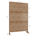 thumbnail image 3 of Tcbosik 76"H x 48"W Metal Outdoor Privacy Screen, Freestanding Decorative Divider for Patio, Deck, Balcony, Garden, Brown, 3 of 8