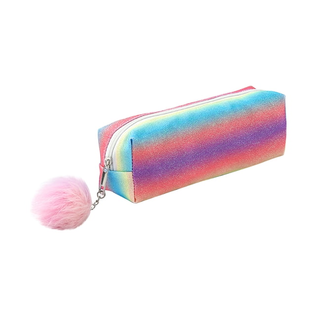 Pencil Case, Stationery, School Supplies, Portable Pencil Case, Pencil Case Suitable For Students, Rainbow Glitter Pencil Case, Glitter Pencil Case Student Stat