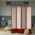 thumbnail image 2 of Red Lantern 7 ft. Tall Window Pane Shoji Screen - Rosewood - 4 Panels, 2 of 7
