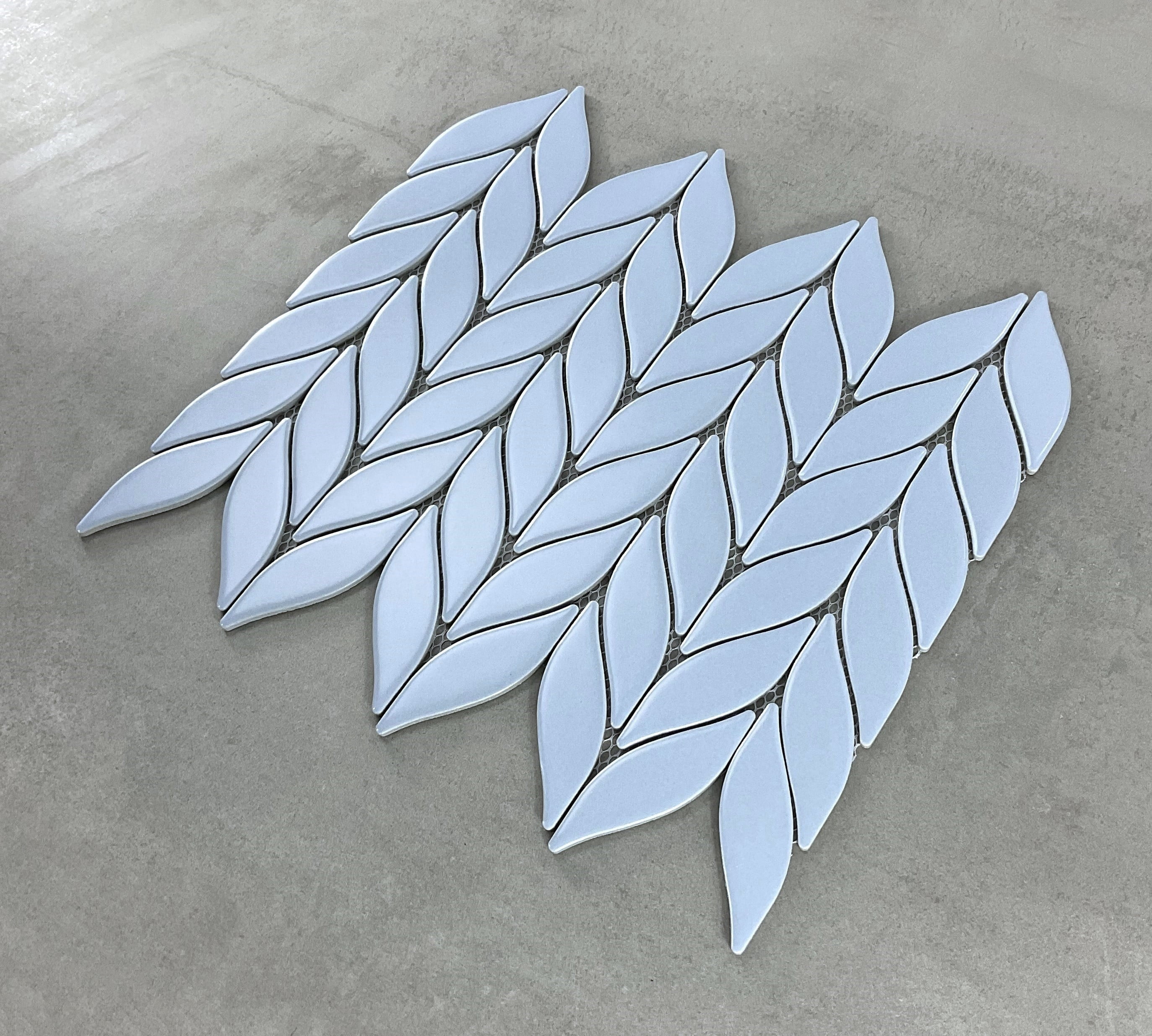 15-Sheets of Petal/Leaf Matte Porcelain Mosaic Tile – Wall & Floor Use