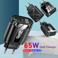 thumbnail image 2 of Cargador de teléfono móvil de carga rápida de 65 W GaN de nitruro de galio PD, adaptador para computadora portátil CE FCC UKCA, 2 of 5