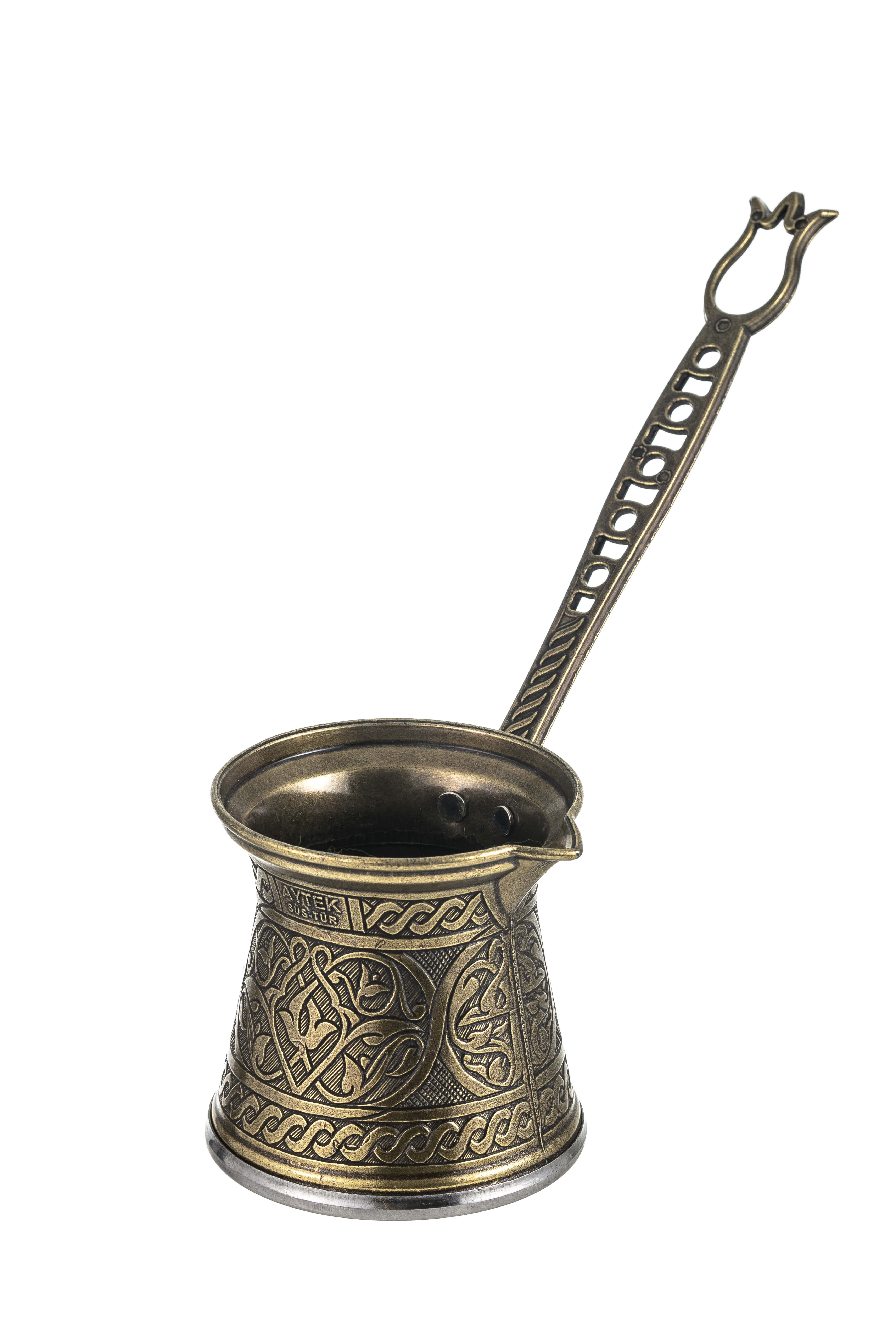 Copper Turkish Coffee Pot ibrik 8 oz., Arabic Coffee Pot Stovetop
