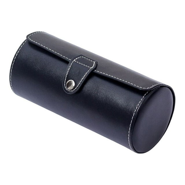 Redempat Watch Roll Case Leather Bracelet Storage Portable Jewelry Hand Chain Protection Show Organizing Box for Men Women Black
