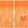 thumbnail image 1 of Cortinas con flecos de aluminio BRAVESHINE, color naranja, 1,95 m x 2,5 m, paquete de 2, 1 of 9