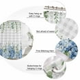 thumbnail image 6 of Blue Flower Waterproof Fabric Shower Curtain,Grey Plaid Hydrangeas Eucalyptus Leaves Waterproof Fabric Shower Curtain for Bathroom Curtains Bathtubs Hotel Shower Curtains with 12 Hooks Standard 60x72, 6 of 8