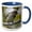Blue/White, variant on 3drose, Medium Tree Finch Bird, Galapagos Islands - Sa07 Rbe0037 - Ralph H. Bendjebar, 11oz Two-tone Black Mug