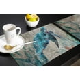 thumbnail image 5 of Sea Turtle Placemats Set of 6 Washable Retro Ocean Sea Turtle Theme Heat Resistant Non-Slip Funny Aniaml Place Mats Kitchen Dining Table Decor for Durable Linen Table Mats - Retro Blue (13"x 19"), 5 of 6