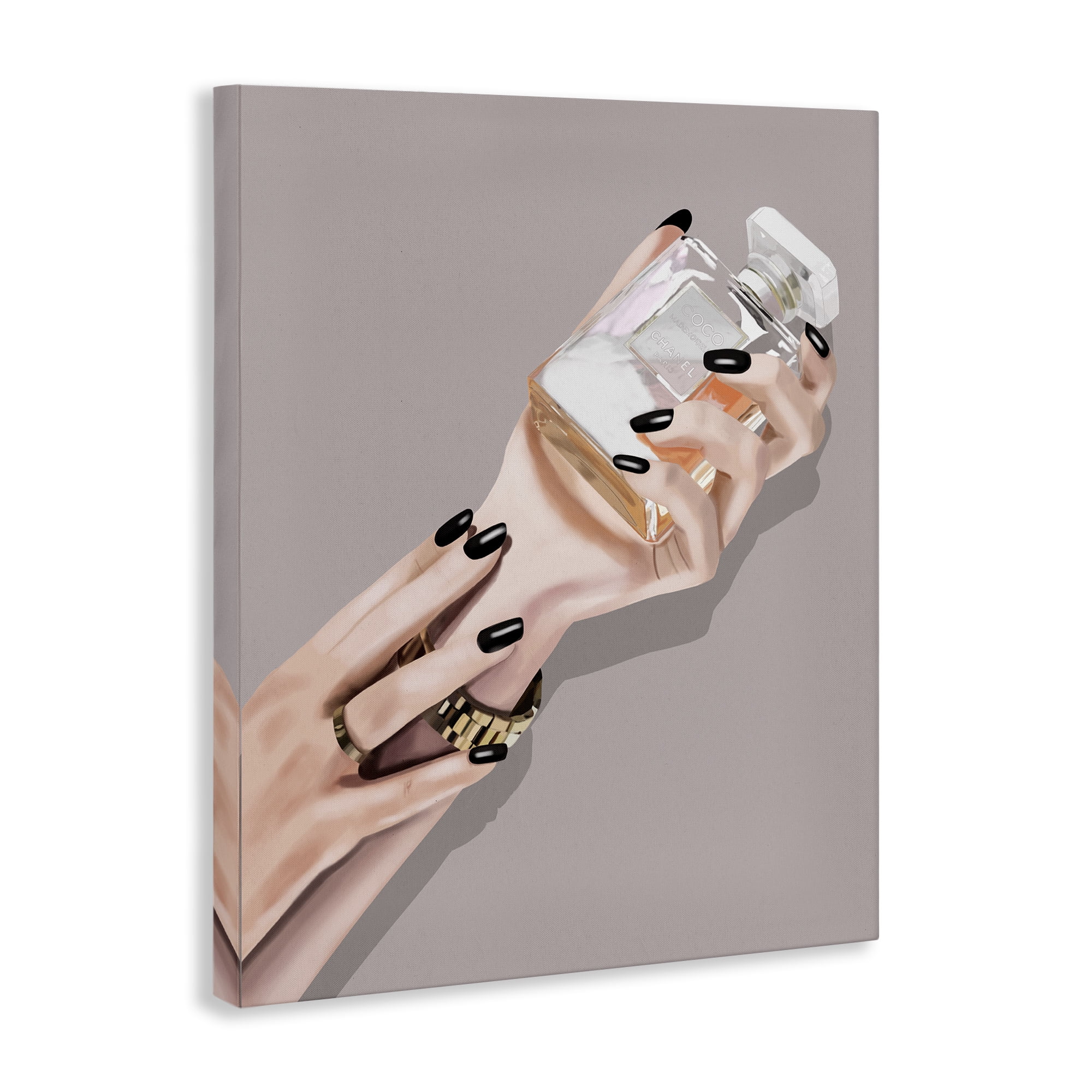 Stupell Industries Woman with Black Nail Polish People Painting Wrapped Canvas Art Print Wall Art, 30 x 40