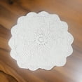 thumbnail image 3 of Napperon de Table Neuf de Haute Qualité Napperon Rond Blanc/beige Coton Campagne Vintage Crochet Napperons Blancs, 3 of 9