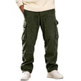 thumbnail image 3 of Loose Cargo Pants for Men,Straight Leg Casual Wide Leg Trousers with Multi Pockets for Hiking and Traveling, 3 of 7