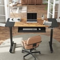 thumbnail image 3 of FEZIBO Dual Motor Electric Standing Desk with Keyboard Tray, Splice Board in Black and Rustic Brown Finish, 48", 3 of 10