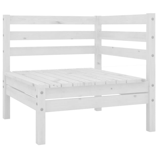 vidaXL Canapé d'Angle de Jardin Blanc en Bois Massif de Pin
