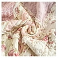 thumbnail image 7 of DaDalogy Cotton Patchwork Throw Blanket - Floral Cottage Quilted Reversible Blush Pink & Cream Shabby Chic Botanical Ruffle Design - Vintage Garden Rose Pastel Accents - 50 x 60, 7 of 7