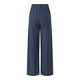 thumbnail image 5 of Jxximdong Palazzo Pants for Women, Elegant Loose Wide Leg Pants Plain Lightweight Stretchy Casual Trousers with Pockets, Blue Womens Casual Trousers, 5 of 7