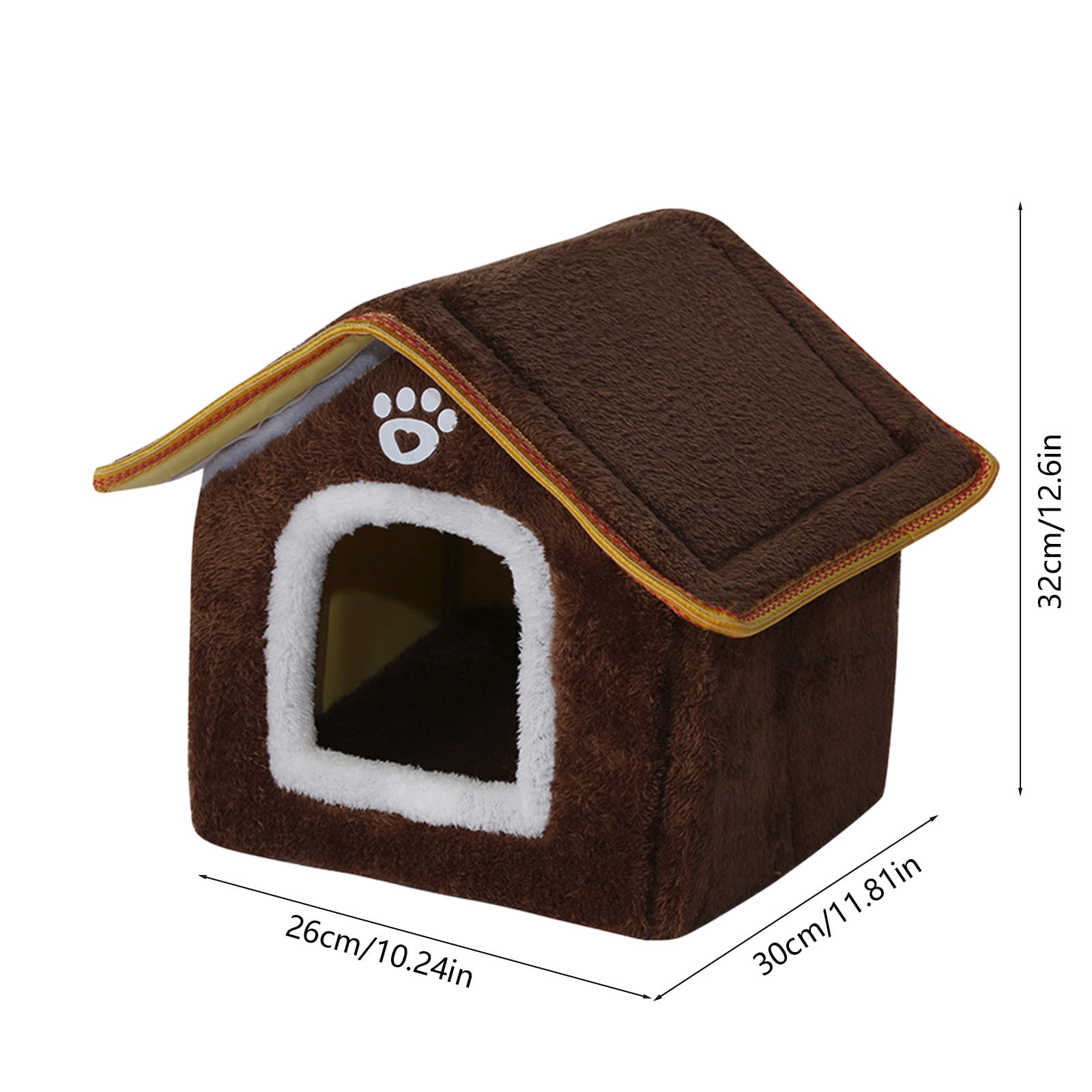 SPOORYYO Foldable Pet House for Cats and Dogs, Portable Cat Tent, Removable Roof, Non-Slip Bottom
