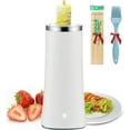 thumbnail image 1 of Egg Tube Cooker, Automatic Electric Vertical Egg Roll Maker with Bamboo Sticks, Vertical Sausage Making Machine, With 9 Minutes Cooking Automatic Heating, for Breakfast, Non Stick (White), 1 of 9