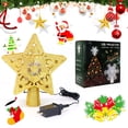 thumbnail image 5 of Yyton Christmas Tree Topper Built-in LED Projector, 180� Rotatable 3D Santa Claus Pattern, for Christmas, New Year, Home (Gold), 5 of 10