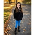 thumbnail image 2 of Lanbubble Girls Fuzzy Hoodie Fleece Sweaters Button Pullover Sherpa Jacket Tops for Kids 6-13Y, 2 of 8