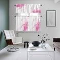 thumbnail image 4 of Marble Pink Kitchen Curtains Sets for Windows 36 Inch Length, Gold White Modern Gradient Ocean Wavy Ripple Rod Pocket Window Treatments Tier Curtains and Valances Set for Bedroom/Bathroom, 4 of 8