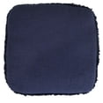 thumbnail image 6 of LR Home Small Fringe Striped Indoor Square Pouf, Navy Blue, 18" x 18" x 14", 6 of 8