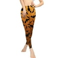 thumbnail image 2 of DISNIMO Halloween Bat Printed High Waisted Yoga Pants for Women, Soft Workout Leggings Tummy Control Yoga Pants Leggings for Workout Sport, Orange, 3XL, 2 of 6