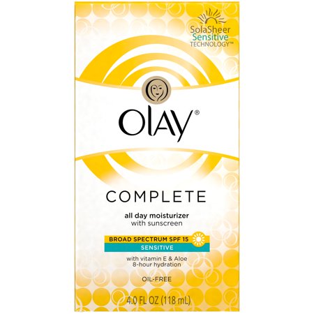 Olay Complete Sensitive All Day Moisturizer with Broad Spectrum SPF 15 Sunscreen 4 fl. oz. Box