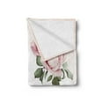 thumbnail image 2 of Rose Soft Flannel Fleece Throw Blanket, Springtime Bouquets of Roses Bridal Flora Corsage Gentle Nature Season, Cozy Plush for Indoor and Outdoor Use, 70" x 90", Pale Pink Reseda Green, by Ambesonne, 2 of 5