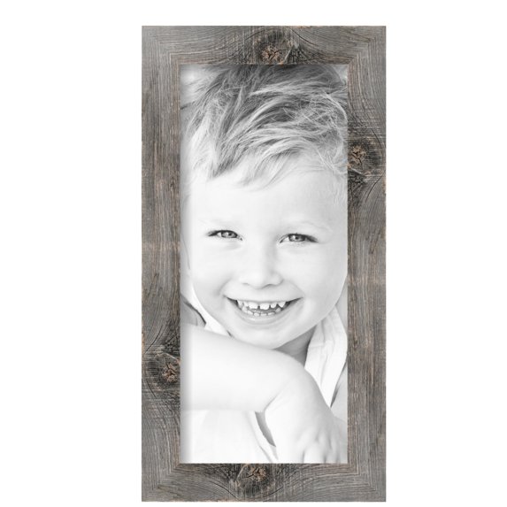 ArtToFrames 7" x 16" Winter White Barnwood 1.5 Inch Picture Frame, 7x16 inch Brown MDF Poster Frame (WOM-4661), 5 Pack
