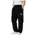 thumbnail image 2 of akafmk Boys Cargo Jogger Sweatpants Fleece Lined Sweatpants Corduroy Thick Warm Multi Pockets Elastic Waist Casual Sweatpants Boys Winter Clothes 3-15 Years, 2 of 7