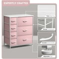 thumbnail image 4 of Sorbus Dresser with 7 Drawers - Storage Chest Organizer with Steel Frame, Wood Top, Handles, Fabric Bins (Pink), 4 of 7