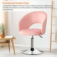 thumbnail image 4 of Furniliving Adjustable Height Velvet Accent Chair with Silver Tone Finished Base 360 Degree Swivel Leisure Chair for Living Room Bedroom, Pink, 4 of 8