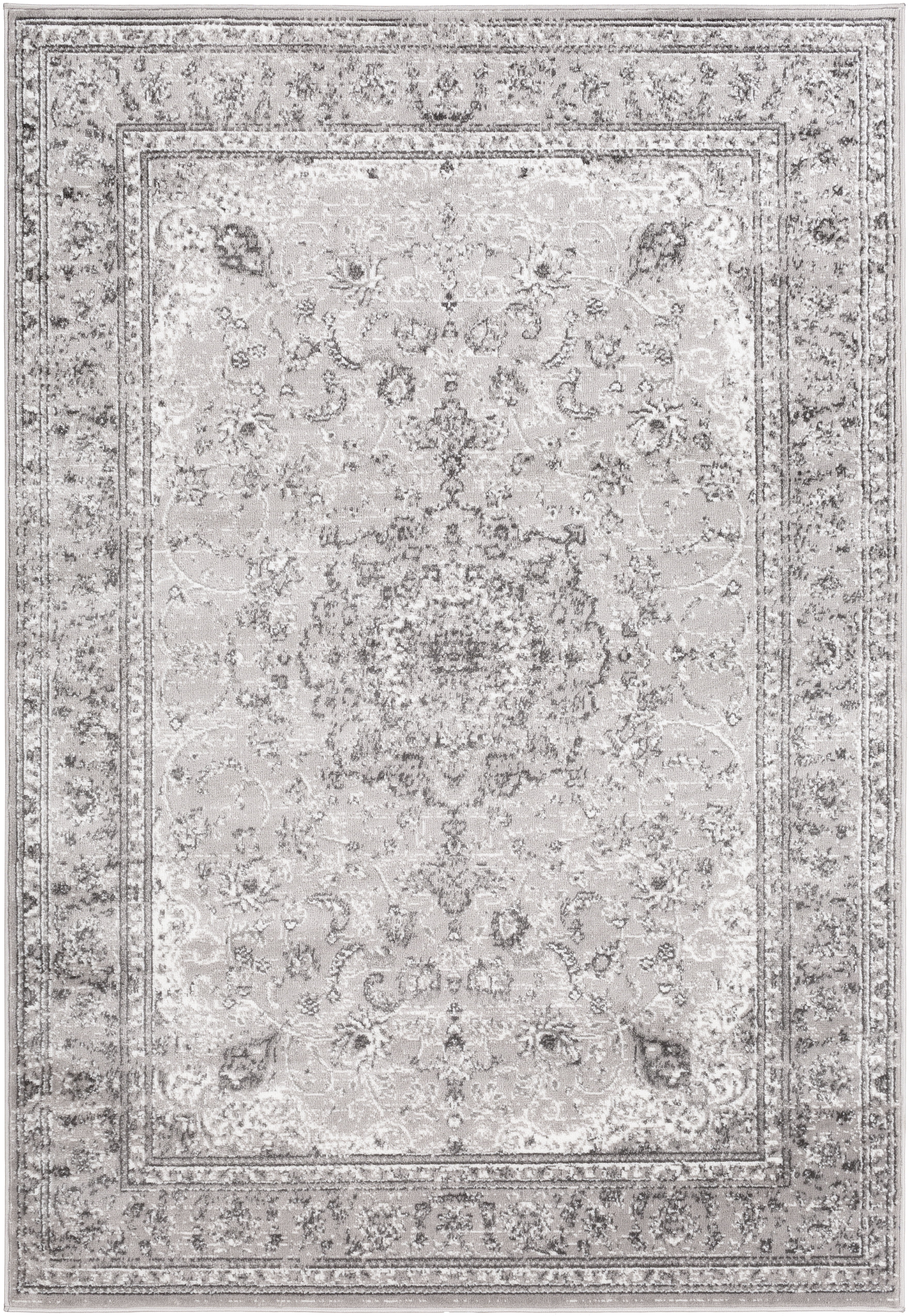 Livabliss Area Rugs for Living Room, 5x7 Monte Carlo Traditional Gray Rug, Bedroom Dining Room Home Decor Stain Resistant Carpet (5'3" x 7'3")