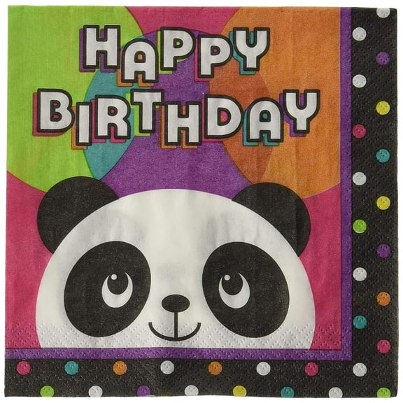 Panda-Monium Panda Bear Animal Kids Birthday Party Paper Luncheon Napkins