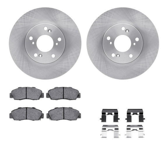 Dynamic Friction Company Front Brake Rotors with 5000 Euro Ceramic Brake Pads includes Hardware 6612-59019