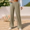 thumbnail image 6 of Women's Solid Color Casual Sporty Elastic Waistband Track Pants With Pockets Comfortable Loose Fit Daily Wear, 6 of 7
