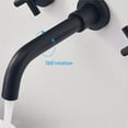 thumbnail image 4 of Cfowner Bathroom Faucet, 2-Handle Wall Mounted Sink Faucet, Matte Black, 4 of 5