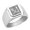Silver, variant on Initial Floral Box Letter M Monogram Stainless Steel Signet Ring