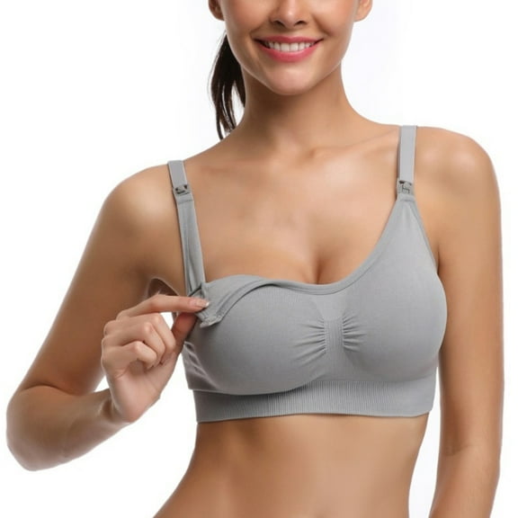 Deepwonder Womens Sleeping Nursing Bra Full Bust Seamless Wirefree Breastfeeding Maternity Bralette