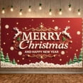 thumbnail image 3 of Gold Theme Christmas Banner Red Background New Year Banner Glitter Design Festive Holiday Banner for Christmas Party New Year Celebration Home Decor, 3 of 9