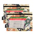 thumbnail image 2 of 2 Pack Pencil Bag 9.84x6.1 Inch 3-Ring Page Turning Folder Zipper Pencil Case Pencil Bag Page Turning File BagChrysanthemum Seamless, 2 of 6