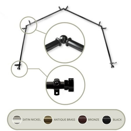 Red Barrel Studio Lyndhurst 4 Sided Bay Window Single Curtain Rod