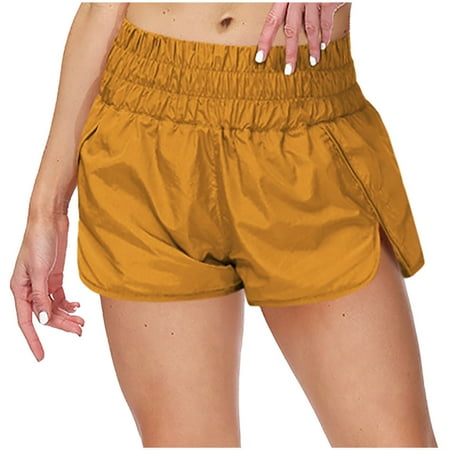 amkenre Biker Shorts Women Fashion Women s Solid Color Casual Yoga Pants Versatile Breathable Sports Shorts High Waist Thin Hot Pants shorts for women Elastic Waist biker shorts women tummy control