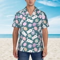 thumbnail image 2 of Sikiie Cute Rabbit Easter Print Men's Hawaiian Shirt, Summer Beach Button Pocket Short Sleeve T-Shirt,, 2 of 7