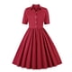thumbnail image 1 of Moda mujer verano Retro Casual Pullover Color sólido Sexy manga corta vestido largo Fridja  bnh527, 1 of 5
