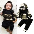 thumbnail image 4 of Bagilaanoe Toddler Baby Boy Long Pants Set Camouflage Long Sleeve Hooded Pullover Tops + Sweatpants 3M 6M 12M 18M 24M 3T Kids Casual Sweatsuits, 4 of 7