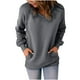 thumbnail image 1 of Sudadera holgada de manga larga con cuello en V de Color sólido clásico para mujer con blusa de bolsillo Pompotops  FGAJ15009, 1 of 1
