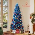 thumbnail image 4 of Gymax 7 FT Pre-Lit Artificial Christmas Tree Blue Hinged Xmas Tree w/ 1062 Frosted PVC Branch Tips, 4 of 10